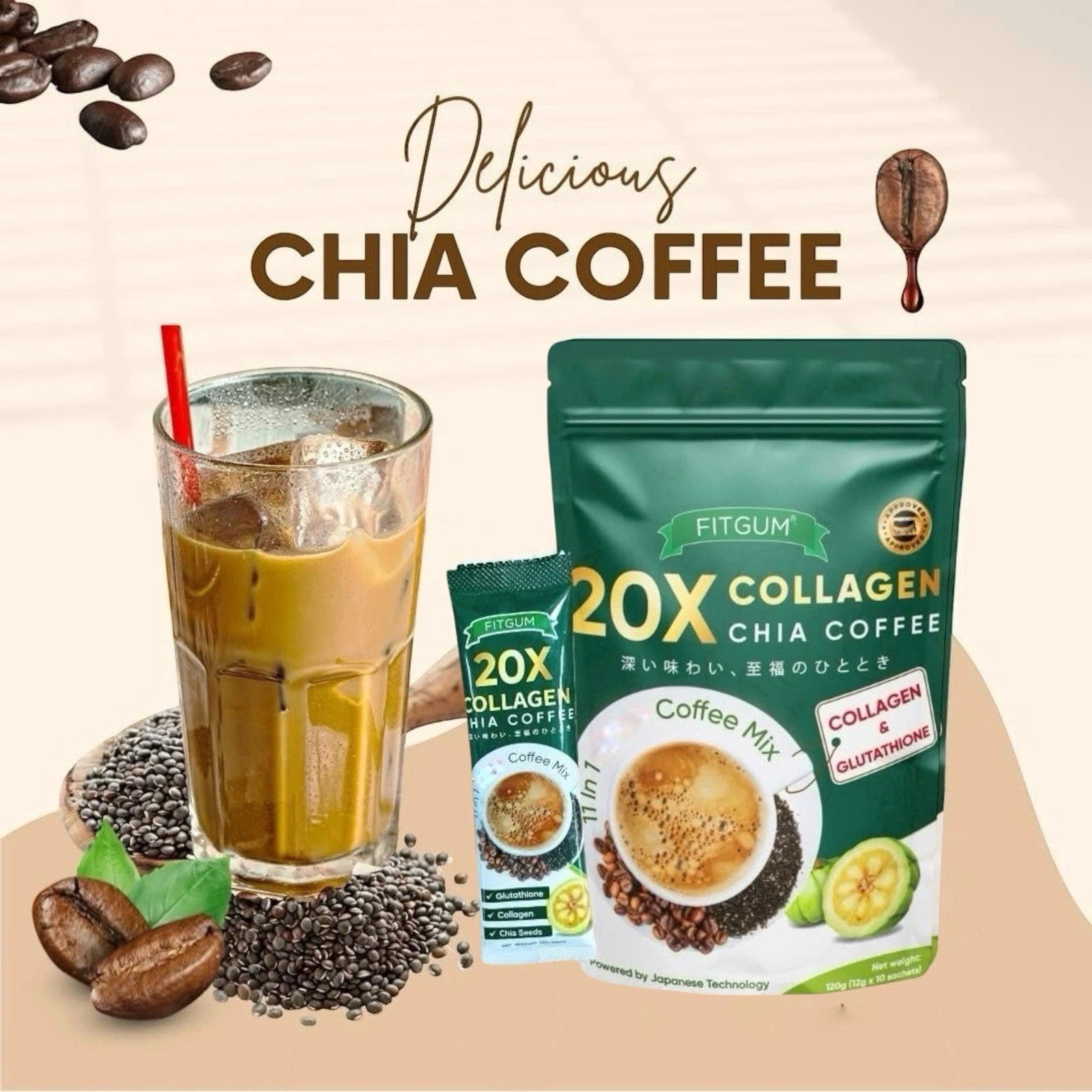 FITGUM Collagen Chia Coffee | Maira's All Essentials